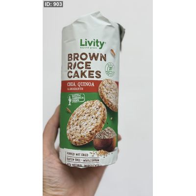 Livity رايس كيك أقراص الأرز البني بالشيا والكينوا وزنه 100غرام