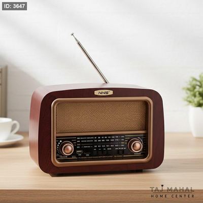 راديو طراز NS-6655BT بتصميم كلاسيكي خشبي