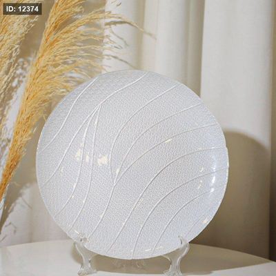 جاط مدور 33سم زجاج ابيض موشح K54/9 =ك4