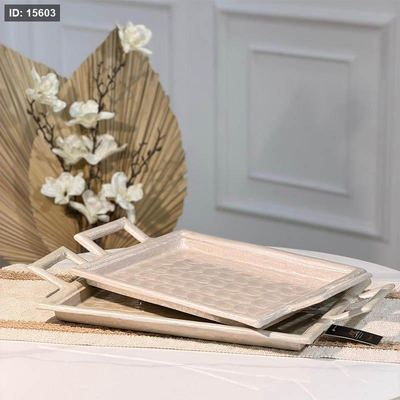 طقم صواني/2 مستطيل 41+46سم مصدف بيجB بيدين 89890LS هندي %ه15