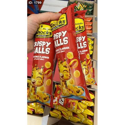 3 كيس من شيبس كرات ذرة مقرمشة بنكهة الطماطم Shocks Crispy Balls وزنه 15 غرام
