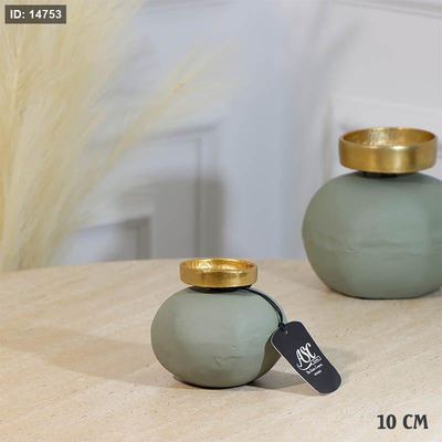 شمعدان شمع مكعبل 10سم بستاشيو GRG-26050A نحاس هندي %ه11