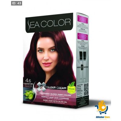 SEA COLOR صبغة شعر احمر كستنائي 4/6 100مل