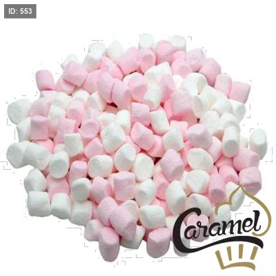 مارشميلو حجم صغير لون ابيض و زهري وزن 327 غم