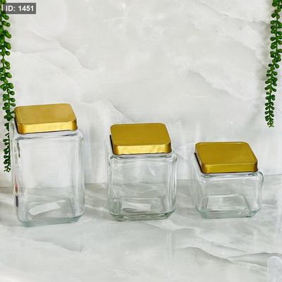 مطربان مربع زجاج غطاء معدن ذهبي