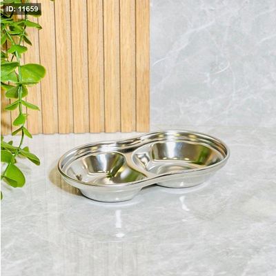 صحن مطاعم بيضاوي 2عين ستانلس ستيل K63/1 =ض10م