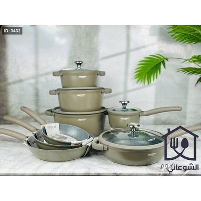 طقم الطناجر MaestroChef الثقيل 8 قطع كامل