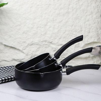 طقم كسرولات جرانيت اسود 16/18/20سم MILK POT 6PCS SET 16-18-20CM غلايات حجم كبير - غلاية حليب - قلاية بطاطا - مقلى بطاطا