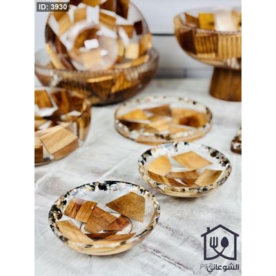 زبدية ريزن مع خشب بني غامق 12CM