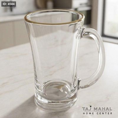 كاسة كوكتيل زجاجية شفافة مع حز ذهبي