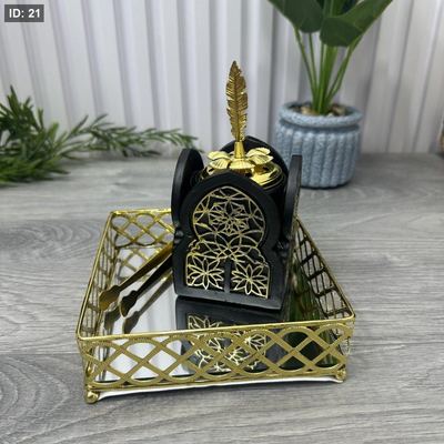 طقم مبخرة + صينية + ملقط