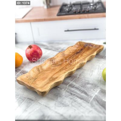 جاط خشب طبيعي مستطيل مشرنف