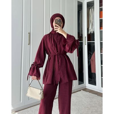 طقم قماش Tencel مع ازرار