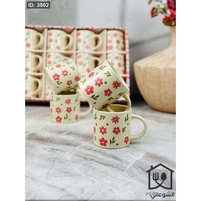 طقم مجات سيراميك مورد 12 قطعة