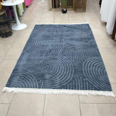 سجاد بوهيمي 160 × 230 سادة حرير بصمة نافر ارضية لاصق - سكني