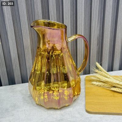 ابريق زجاج 1400 مل ملتي الوان عسلي