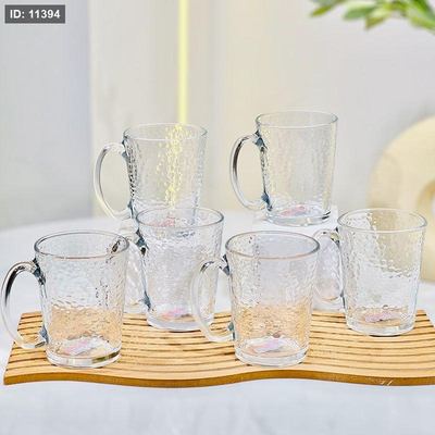 طقم كاسة شاي /6 زجاج سادة 310مل بصمة K90/1 =ض8