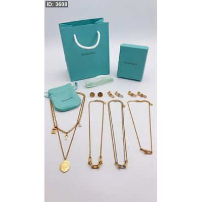 طقم سنسال وحلق - Tiffany \ شامل علبة وكيس الشركة