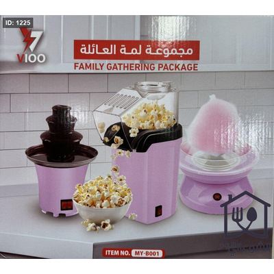 طقم مكينة صنع البوشار + شعر بنات + نافورة شوكولاته vioo