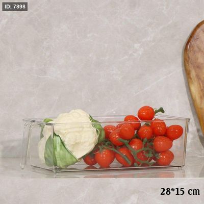 سلة ثلاجه مستطيل 18*25سم اكرالك شفاف بيدين EL172/2=رم 5