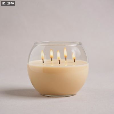 كاس زجاج شفاف طابة للشمع -17
