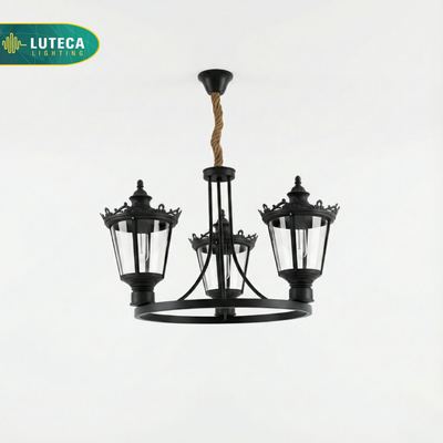 فانوس تعليق ثلاثي اسود LUTECA CH00520-EX9500