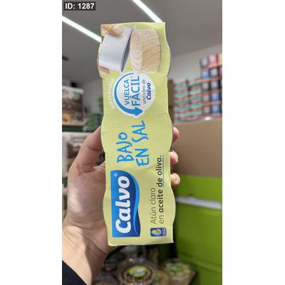 Calvo تونا شرائح زيت الزيتون قليلة الملح فيها 3 علب وزنها 195 غرام