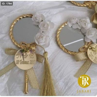 مراية معدن ذهبي - 12cm