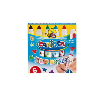 علبة الوان فلوماستر مع أختام   CARIOCA STAMP