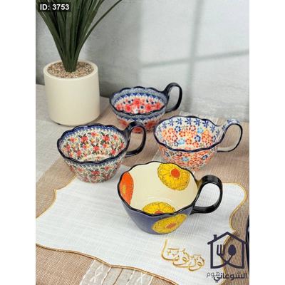 زبدية / جاط خزف مغربي مرسم مع يد حجمين
