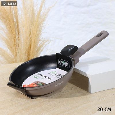 مقلى جرانيت QINA مدور20سم كابتشينو ماط 32803-1/A يد سلكون ++2