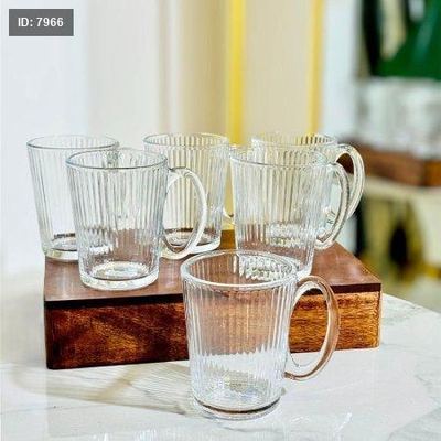 طقم ماغ نسكافيه /6زجاج ساده 290 مل K117محزز =VGR3