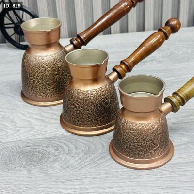 طقم اباريق قهوة نحاس 3 قطع أنتيك احمر
