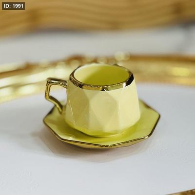 طقم 6فناجين +6متكات اصفر