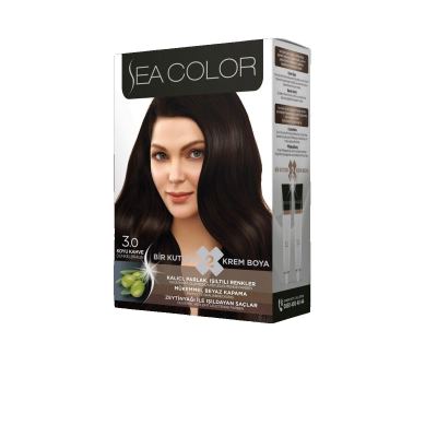 SEA COLOR صبغة شعر بني غامق 3/0 100مل