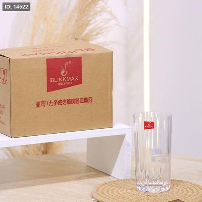 طقم كاسة ماء/6 زجاج سادة 300مل KTY4202 محزز ++BM2