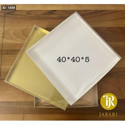 علب تغليف كرتون مع غطاء شفاف حجم 40*40*5