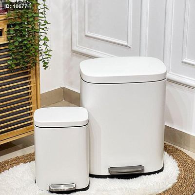 طقم سطل دعسة /2 تنك ابيض مستطيل 20+5 لتر مع دلو QJH1620+1605WH +ط5 A