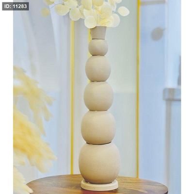 فازة تنك 67سم 5طابات 88887 عنق طويل BEIGE هندي %ه9