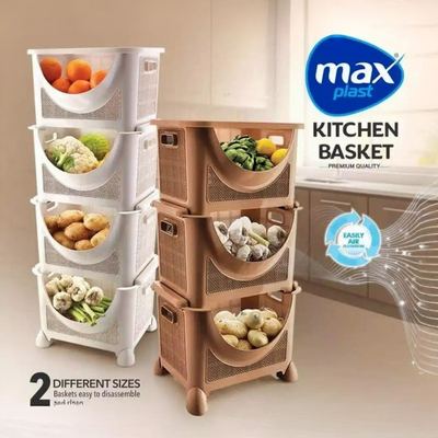 سلة خضار ترولي جوتي 4 دور 333 صناعة مصرية max plast 36 × 30 سم ارتفاع 85 سم