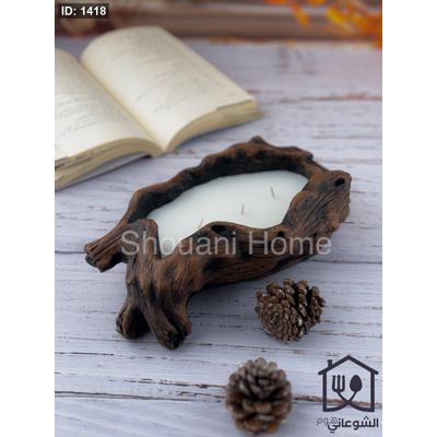 شمع معطر قوار شكل غصن شجرة حجم كبير