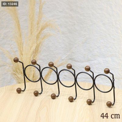علاقة حائط 6عين خشب 44سم حلقات ستانلس اسود EL21/8 =ط58