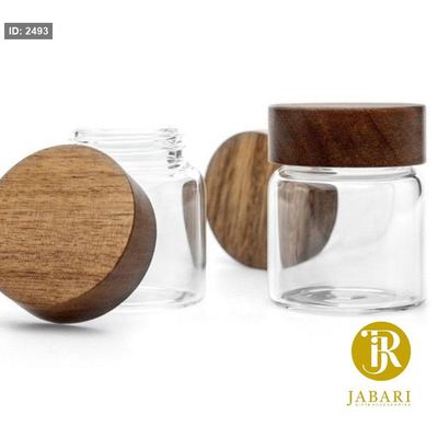 علب زجاج غطاء بلاستيك ( 4*6.5 سم )