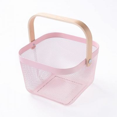 سلة ملاقط معدن IKEA مقاس 26 سم × 25 سم ارتفاع 18 سم مع يد