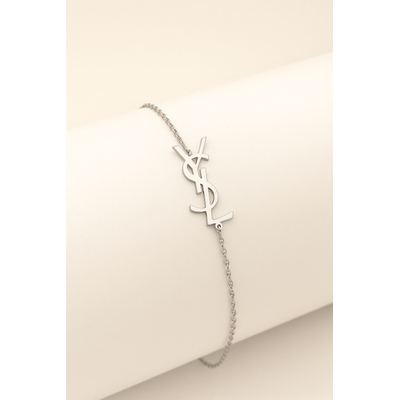 اسوارة YSL سادة لون فضي