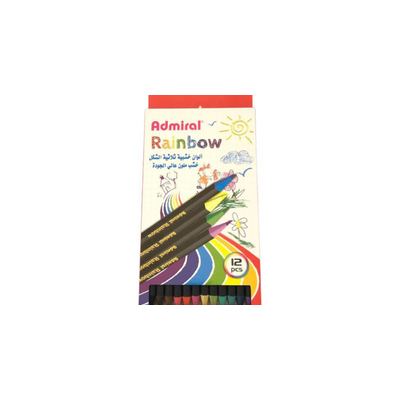 ألوان خشب 12 لون طويل خشب ملون ADMIRAL RAINBOW