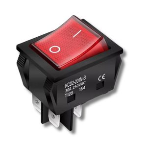 مفتاح روكر بإضاءة حمراء KCD4  4 أرجل | 20A / 250V DPST