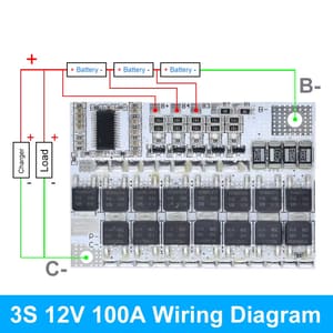 لوحة موازنة بطاريات  BMS 100A | قابل للتعديل 5S-3S
