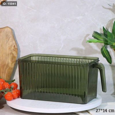 سلة ثلاجة مستطيل 27*14 اكرلك زيتي محزز بيد A105/8 =ع3