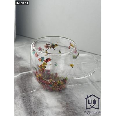 مج دبل جلاس مع ورد وسط